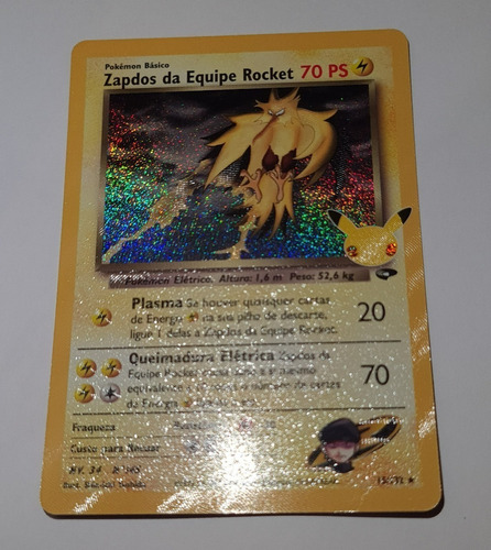 Pokémon Zapdos Equipe Rocket (15/132) -celebrações 25 Anos